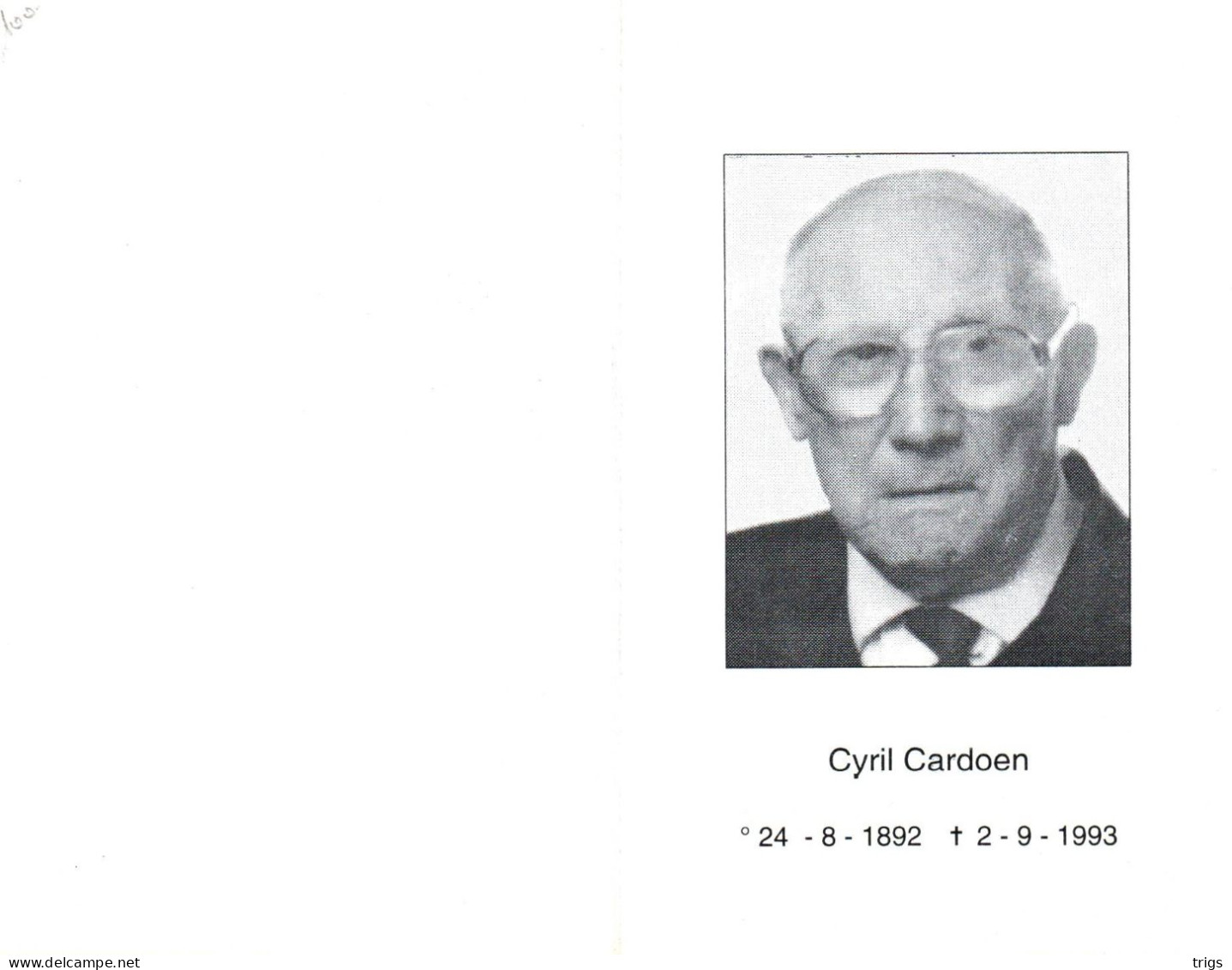 Cyril Camil Cardoen (1892-1993) ~ Oudstrijder (1914-1918) - Images Religieuses