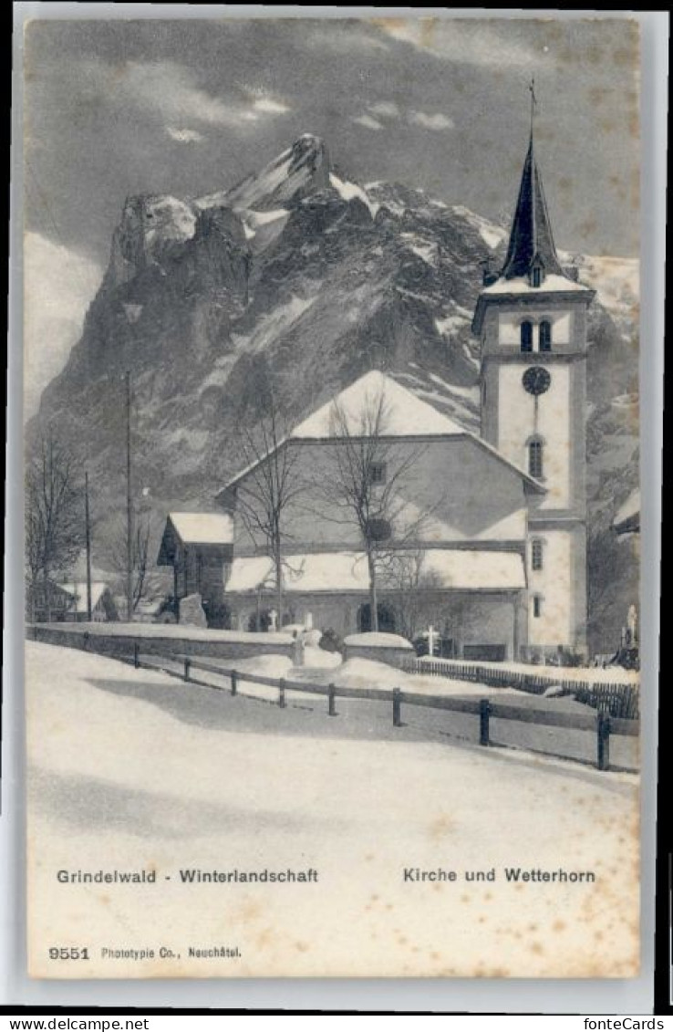 10718338 Grindelwald Grindelwald Kirche Wetterhorn * Grindelwald - Other & Unclassified