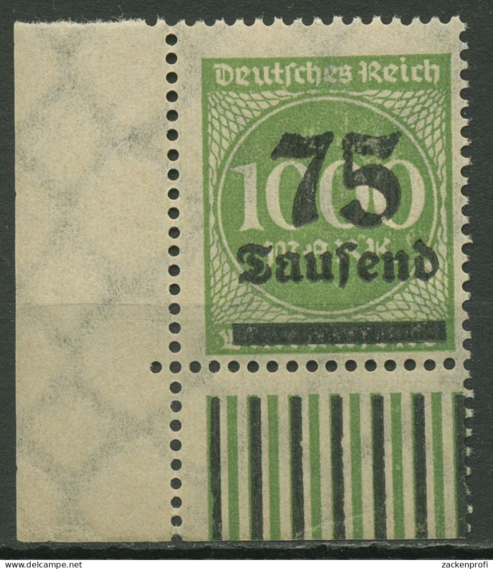 Deutsches Reich 1923 Freimarke Walzendruck 288 I W UR Ecke Unt. Li. Postfrisch - Nuevos