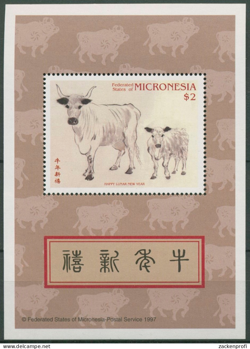 Mikronesien 1997 Chin. Neujahr: Jahr Des Ochsen Block 19 Postfrisch (C72874) - Micronesia