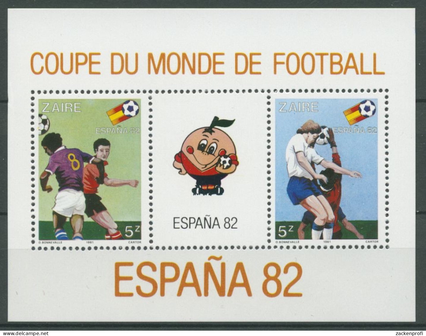 Kongo - Zaire 1981 Fußball-WM Spanien '82 Block 40 Postfrisch (C27088) - Neufs