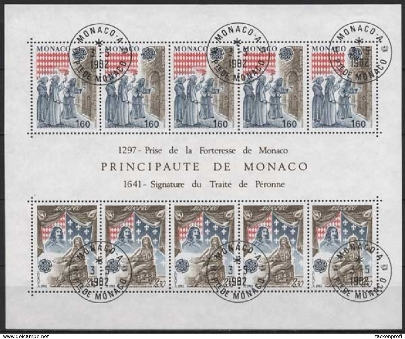 Monaco 1982 Europa CEPT Historische Ereignisse Block 19 Gestempelt (C91398) - Blocs