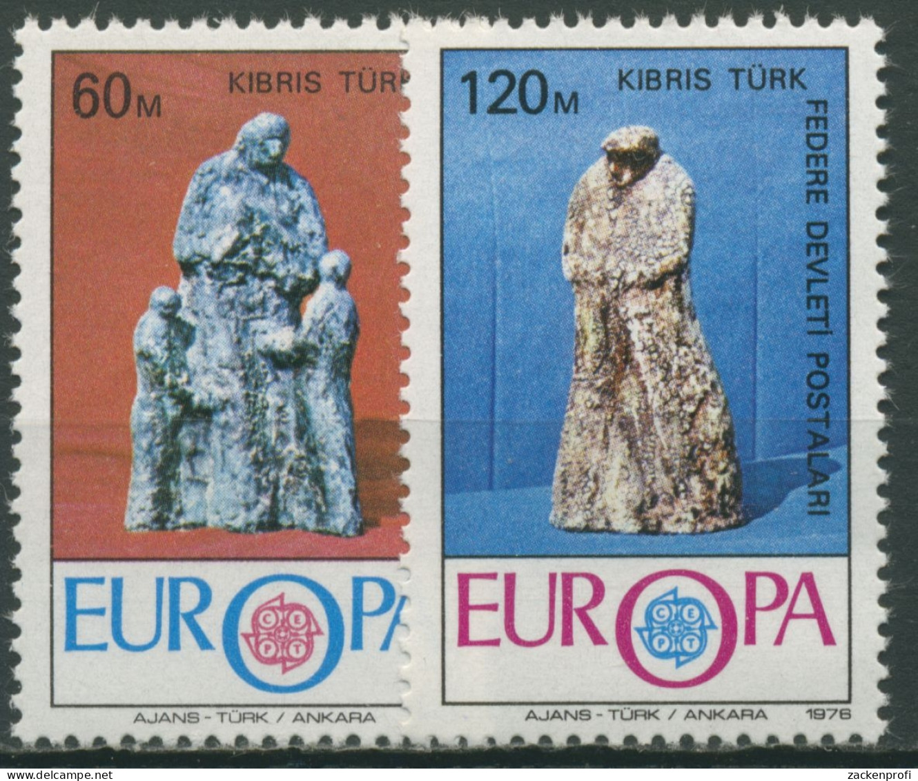 Türkisch-Zypern 1976 Europa CEPT: Kunsthandwerk Statuetten 27/28 Postfrisch - Ongebruikt