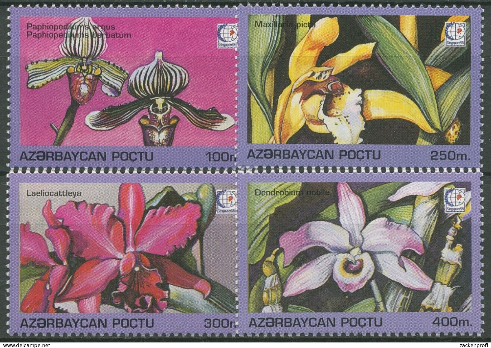 Aserbaidschan 1995 ASINGAPORE '95: Orchideen 249/52 Postfrisch - Azerbaïdjan