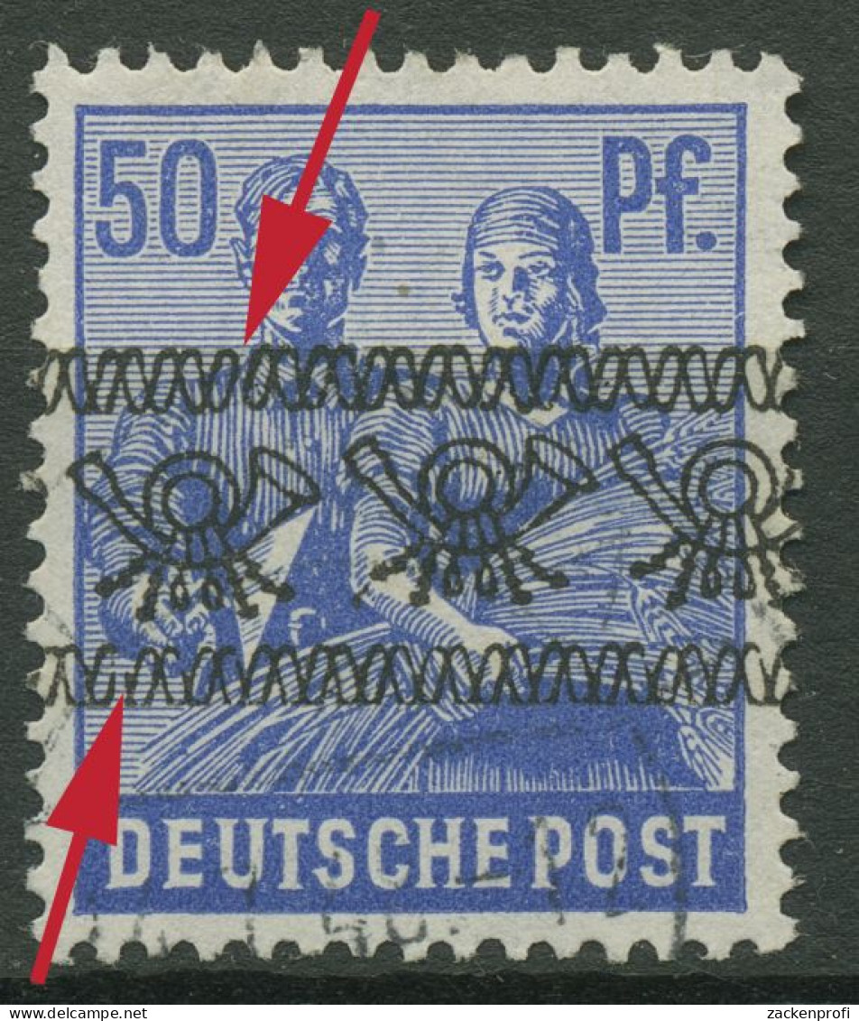 Bizone 1948 Bandaufdruck Mit Aufdruckfehler 48 I AF PII Gestempelt - Used