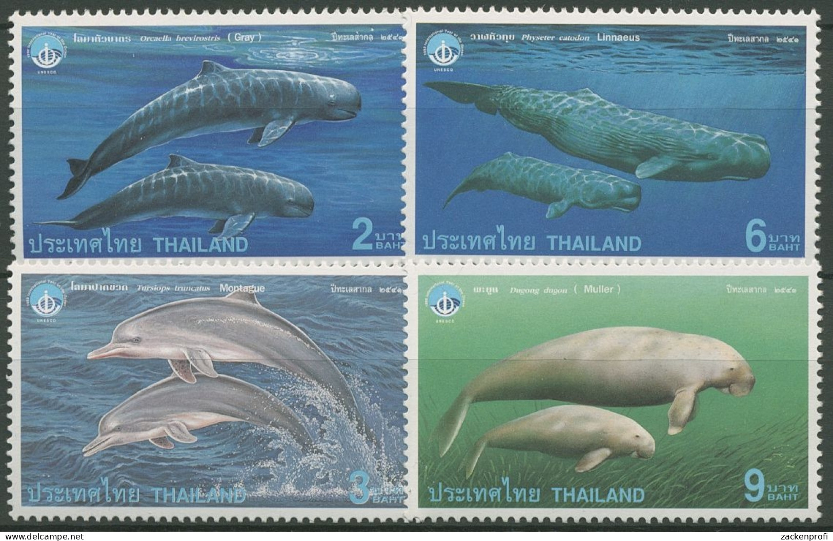 Thailand 1998 Jahr Des Ozeans: Delphin, Pottwal, Dugong 1861/64 A Postfrisch - Thailand