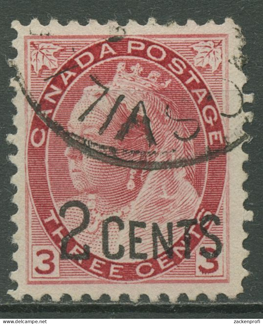 Kanada 1899 Königin Viktoria 66 Mit Neuem Wertaufdruck 2 Cents, 76 Gestempelt - Oblitérés