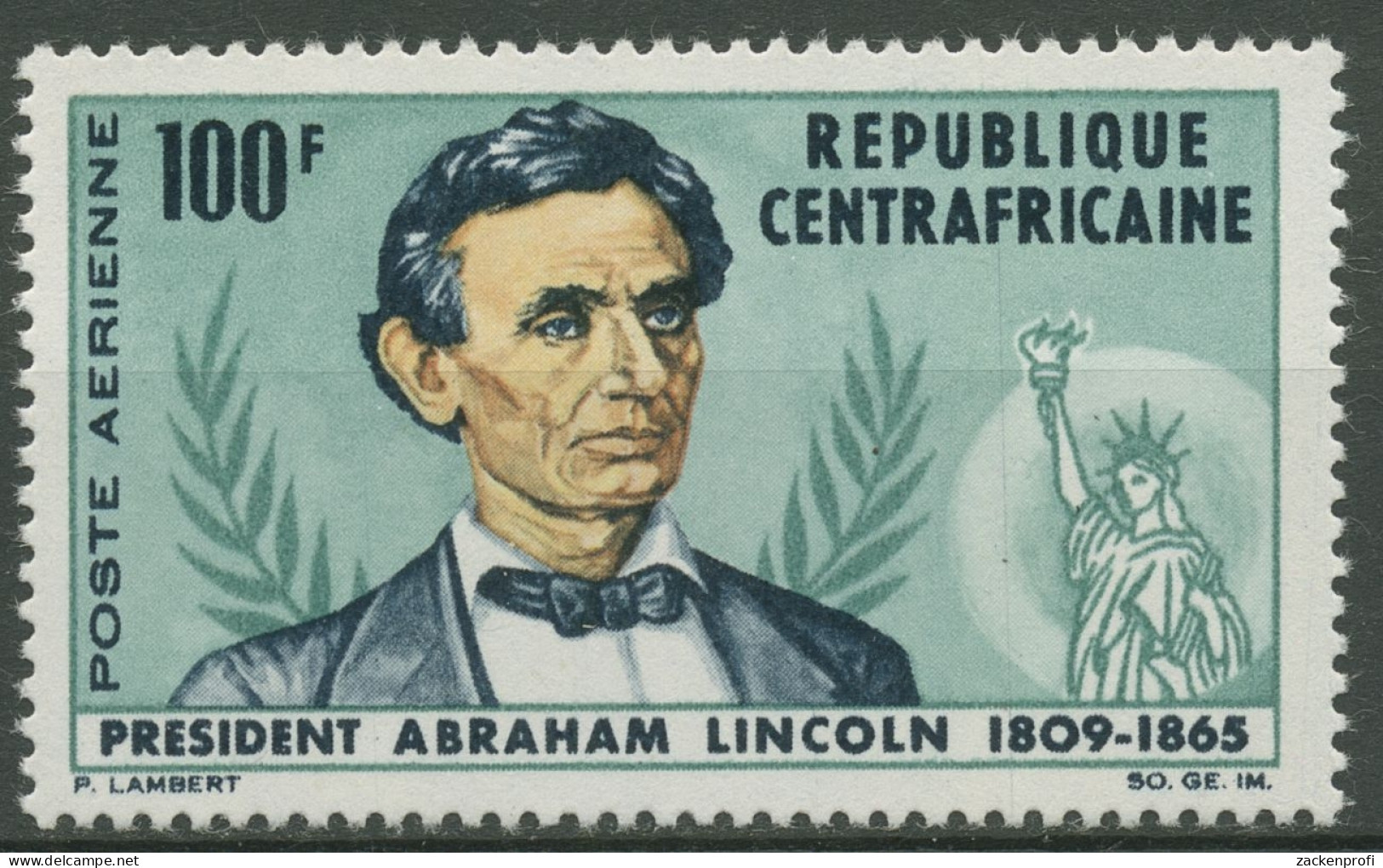 Zentralafrikanische Republik 1965 Abraham Lincoln 73 Postfrisch - Centrafricaine (République)