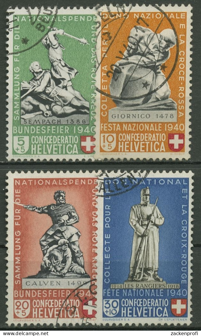 Schweiz 1940 Pro Patria Denkmäler (I) 364/67 Gestempelt - Gebruikt