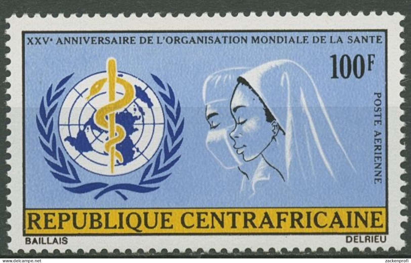 Zentralafrikanische Republik 1973 Weltgesundheitsorganisation WHO 309 Postfrisch - Centrafricaine (République)