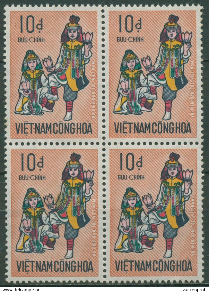 Vietnam - Süd 1971 Volkstänze 466 4er-Block Postfrisch - Viêt-Nam