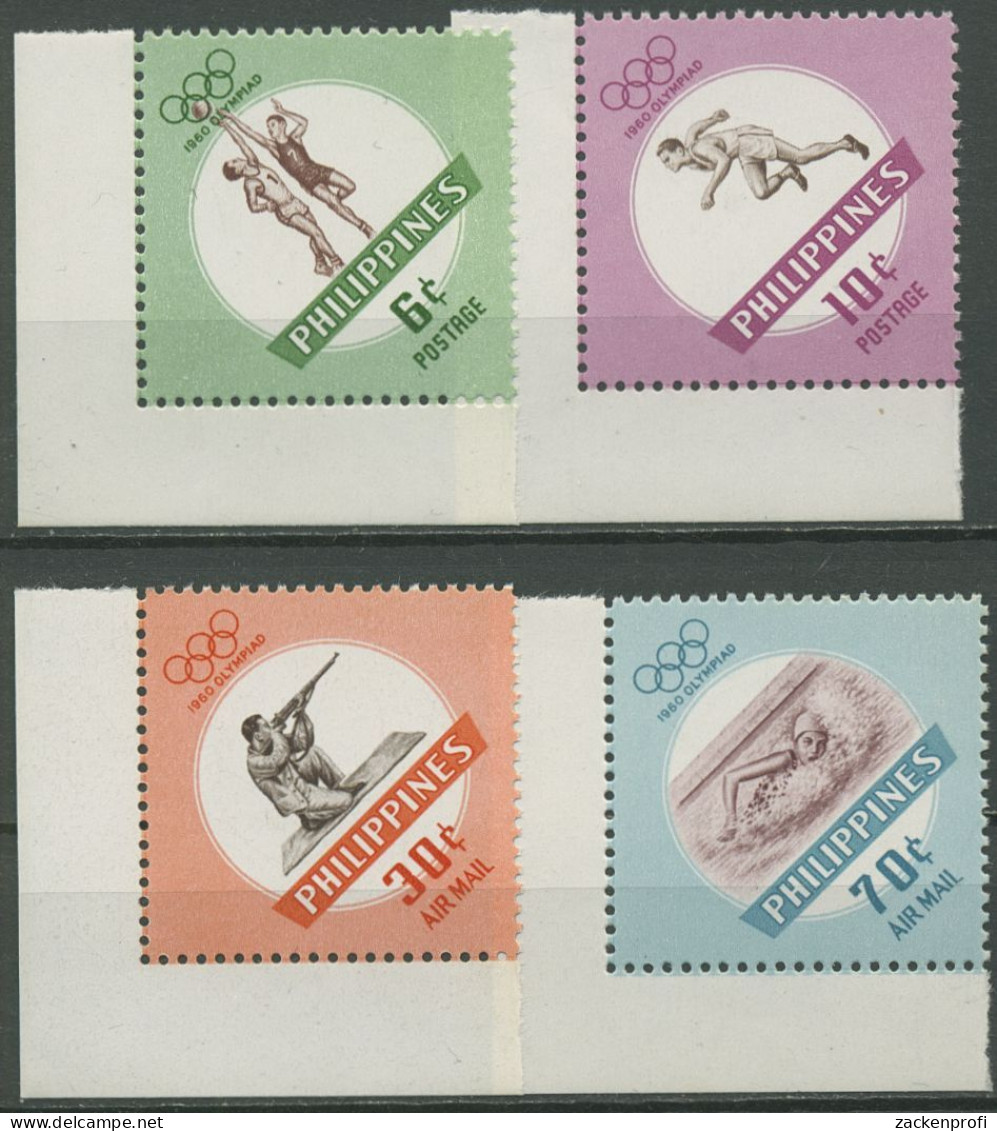Philippinen 1960 Olympia Sommerspiele Rom 665/68 Ecken Postfrisch - Philippines