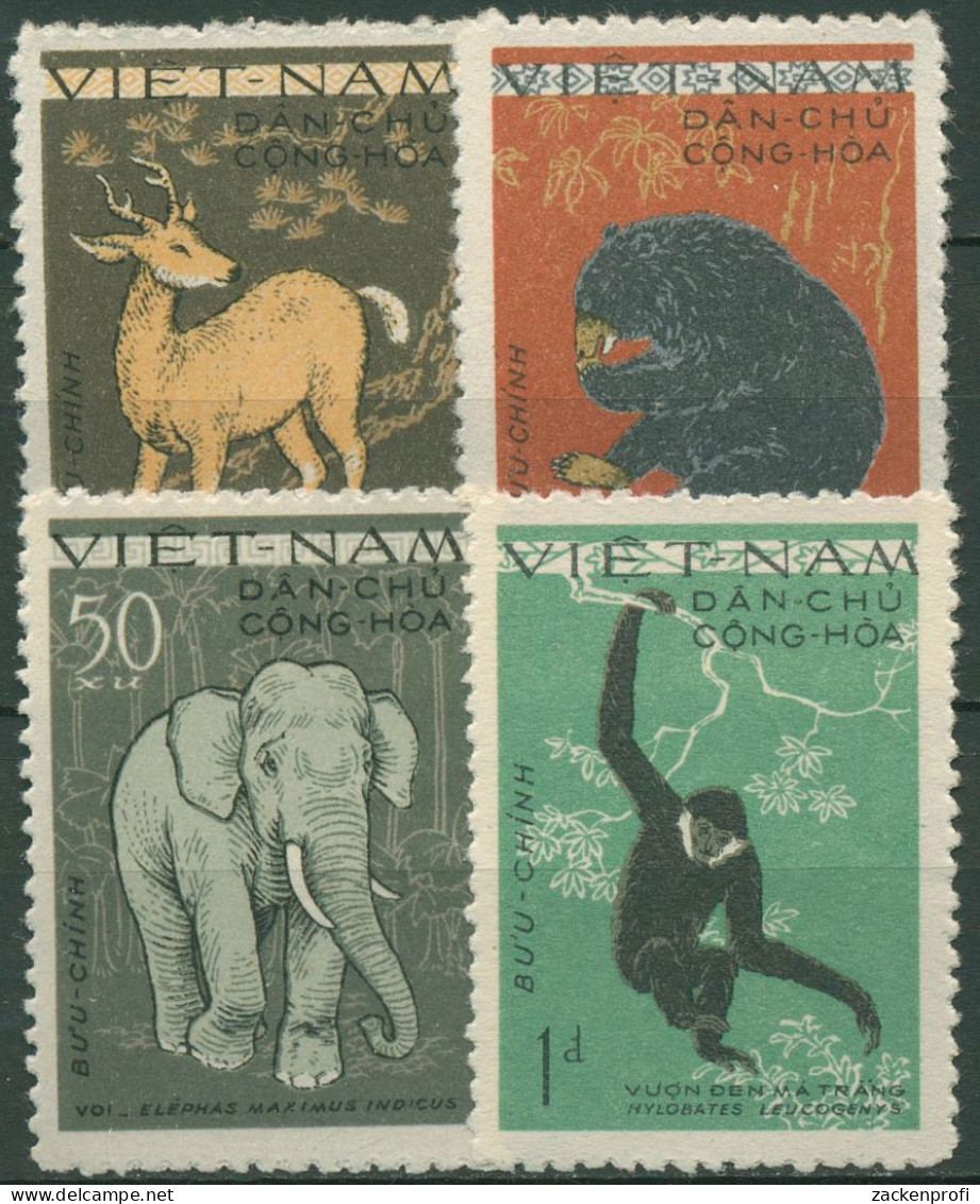 Vietnam-Nord 1961 Tiere Wildtiere 154/57 A Ungebraucht O.G. - Viêt-Nam