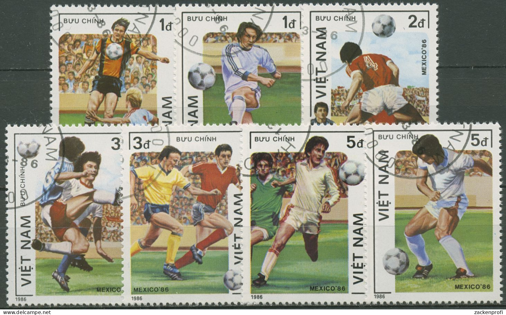 Vietnam 1986 Fußball-WM Mexiko 1664/70 A Gestempelt - Vietnam