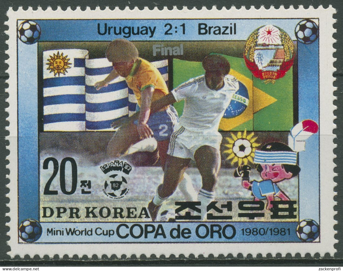 Korea (Nord) 1981 Fußballmeisterschaft Copa De Oro Uruguay 2116 Postfrisch - Corée Du Nord