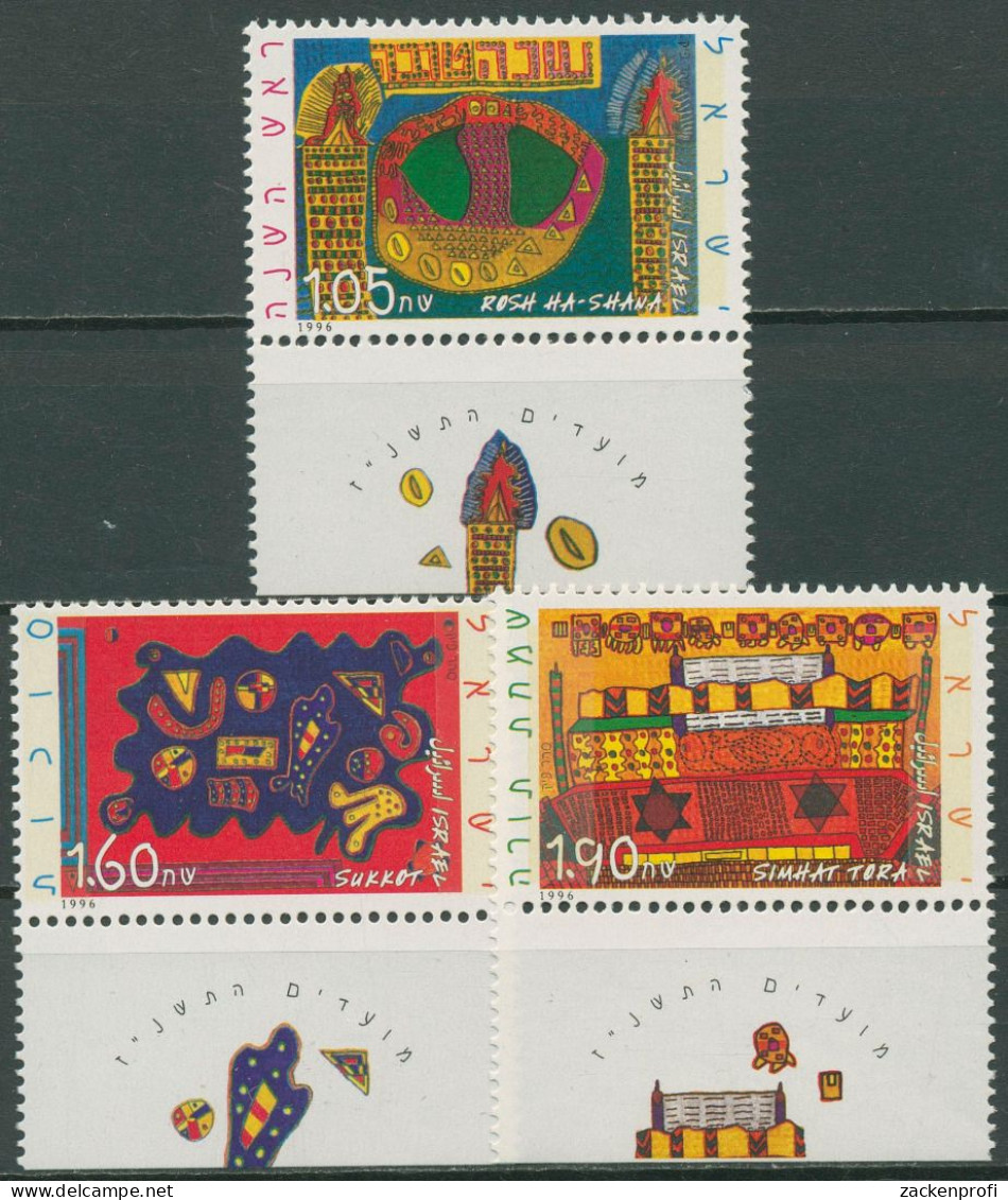 Israel 1996 Jüdische Festtage: Gemälde Von Sahar Pick 1401/03 Mit Tab Postfrisch - Unused Stamps (with Tabs)