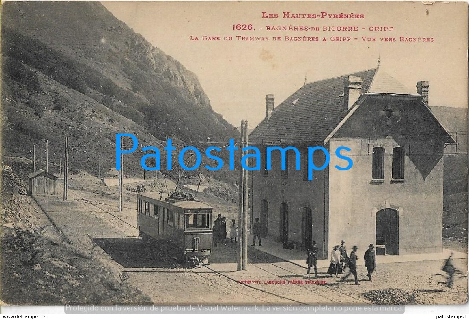 229281 FRANCE BAGNERES DE BIGORRE GRIPP THE STATION TRAMWAY POSTAL POSTCARD - Otros & Sin Clasificación