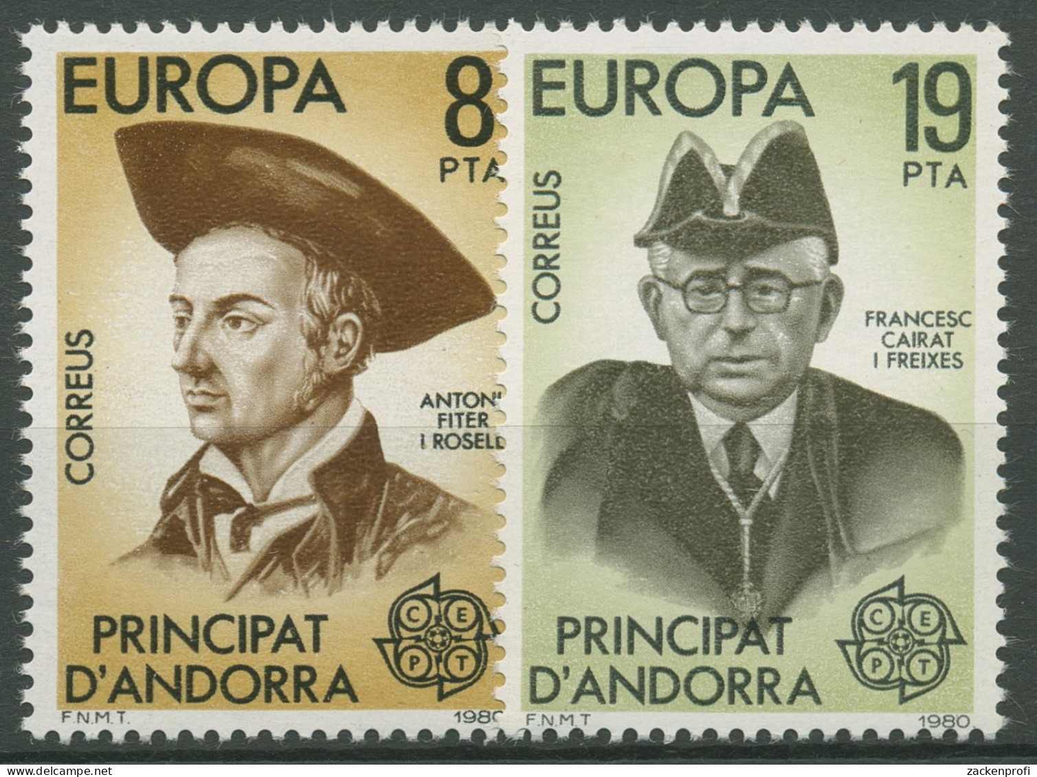 Andorra (span.) 1980 Europa CEPT Persönlichkeiten 131/32 Postfrisch - Neufs