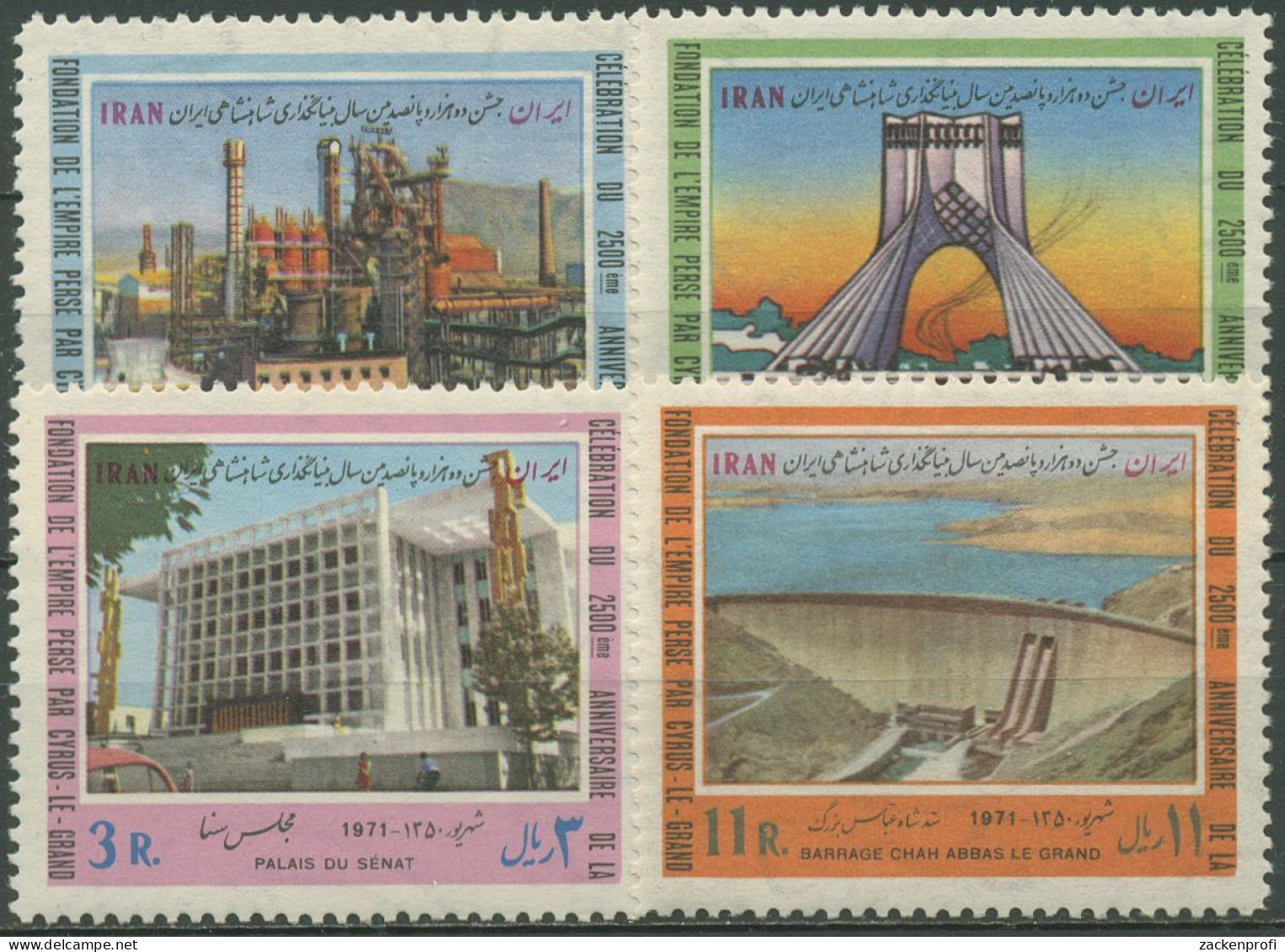 Iran 1971 2500. Gründungstag Des Persischen Reiches Bauwerke 1521/24 Postfrisch - Irán