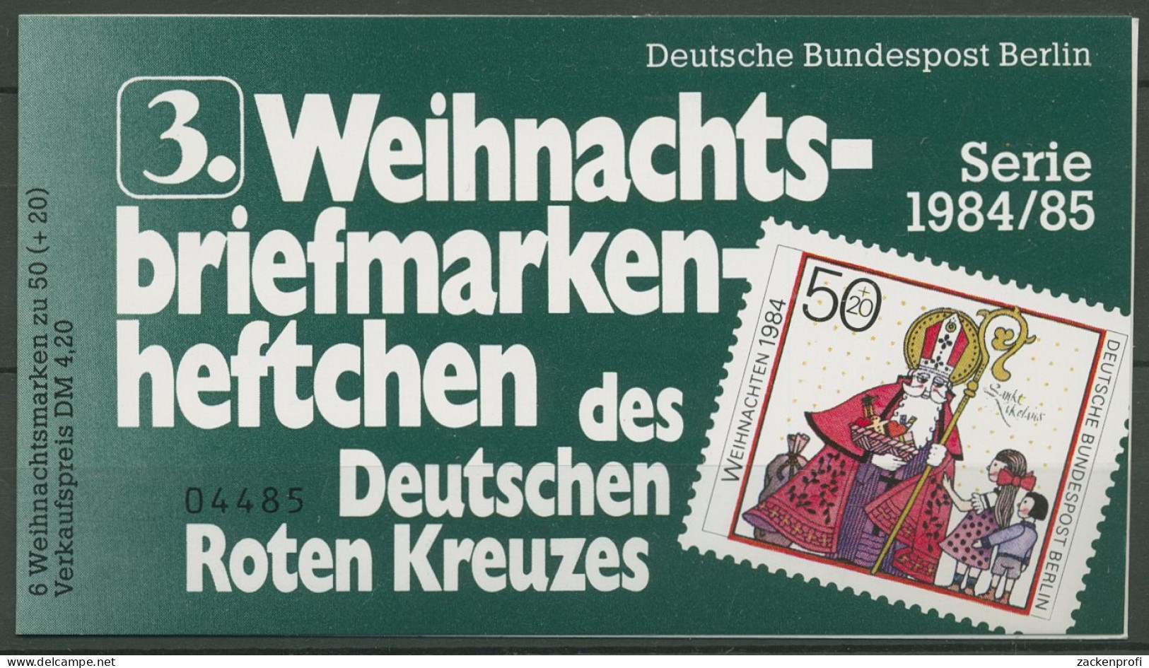 Berlin Rotes Kreuz 1984 Weihnachten Markenheftchen 729 W MH Postfrisch (C60210) - Markenheftchen