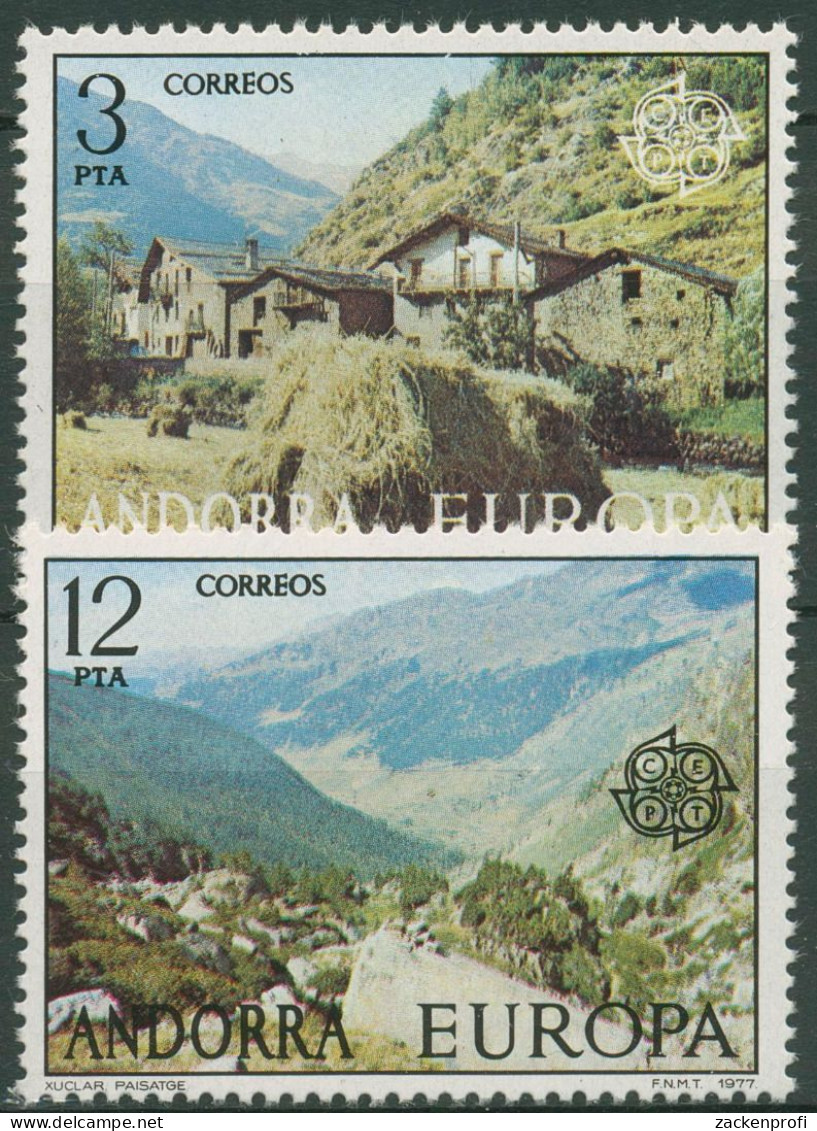 Andorra (span.) 1977 Europa CEPT Landschaften 107/08 Postfrisch - Neufs