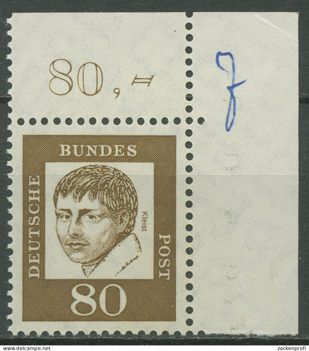 Bund 1961 Bedeutende Deutsche 359 Y P OR Ecke 2 Postfrisch - Unused Stamps