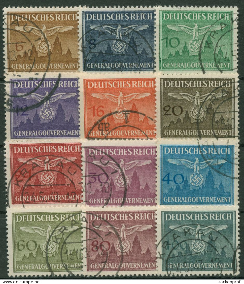 Generalgouvernement Dienstmarken 1943 D 25/36 Gestempelt - Ocupación 1938 – 45