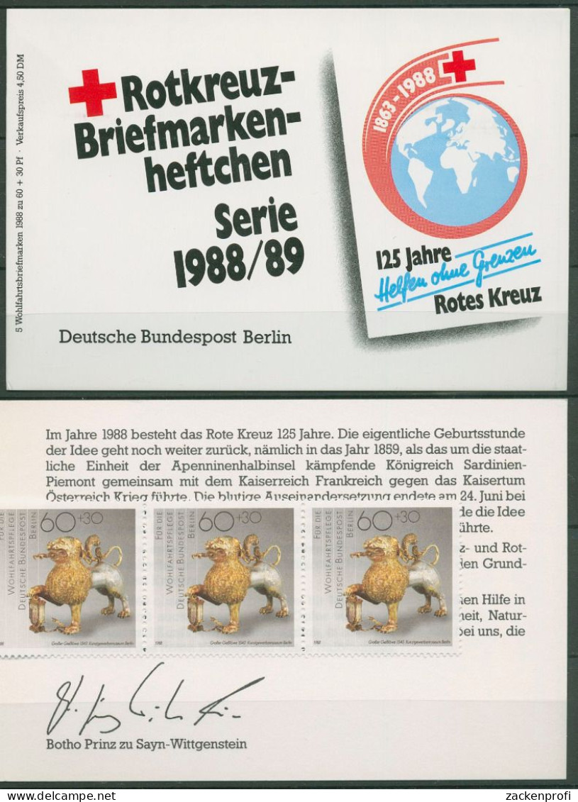 Berlin Rotes Kreuz 1988 Goldkunst Markenheftchen 819 MH Postfrisch (C60202) - Libretti