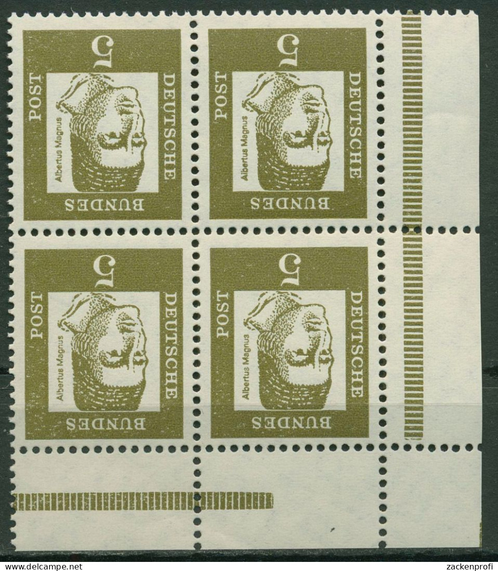 Bund 1961 Bedeutende Deutsche Ecke Aus MHB 347 Yb ER 9.5 4er-Block Postfrisch - Unused Stamps