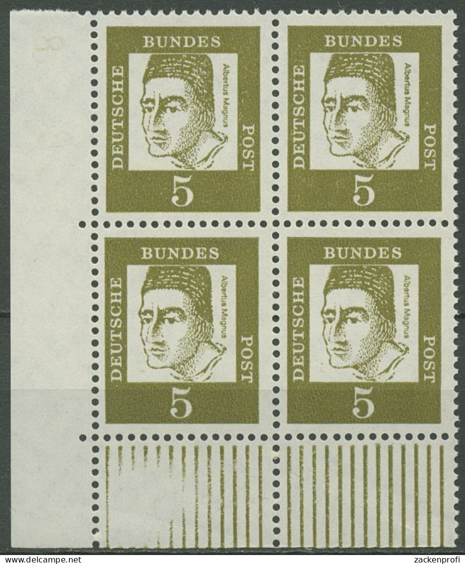 Bund 1961 Bedeutende Deutsche 347 Ya W UR I 4er-Block Ecke 3 Postfrisch - Unused Stamps