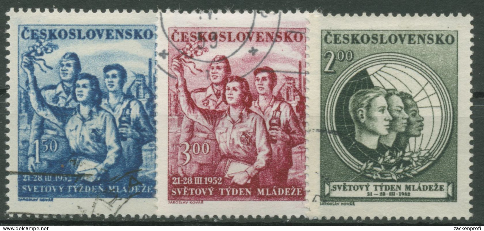 Tschechoslowakei 1952 Woche Der Jugend 712/14 Gestempelt - Used Stamps