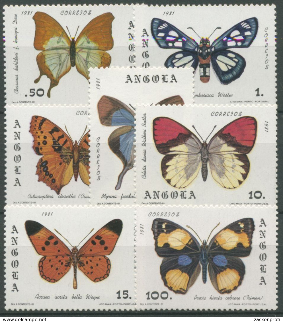 Angola 1982 Schmetterlinge 663/69 A Postfrisch - Angola