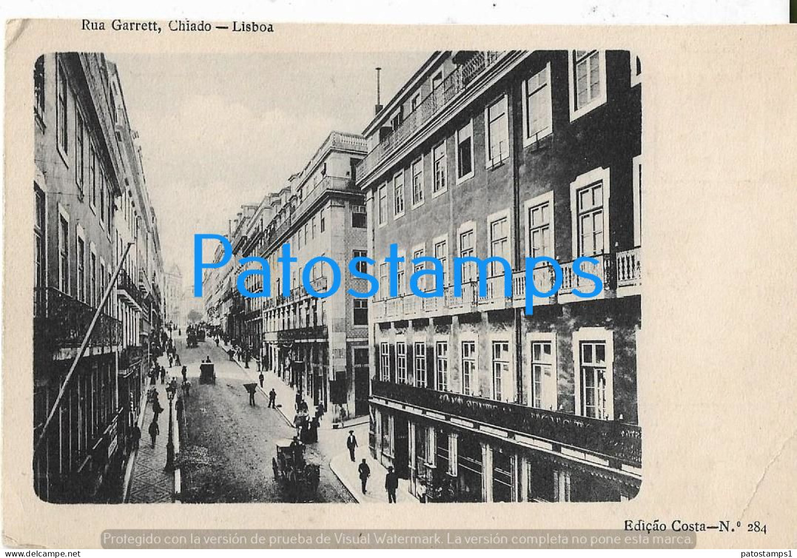 229282 PORTUGAL LISBOA STREET GARRETT POSTAL POSTCARD - Andere & Zonder Classificatie