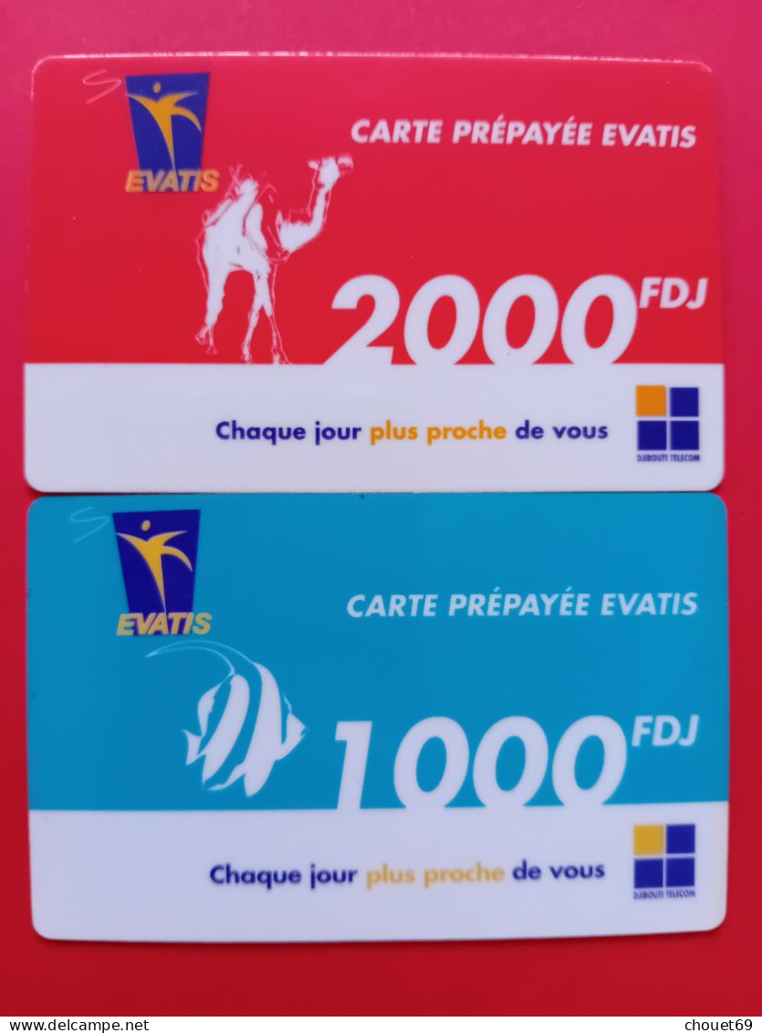 DJIBOUTI TELECOM PREPAID EVATIS 1000 And 2000 FDJ Valid 09/03/2017 Used (BA40623 - Djibouti