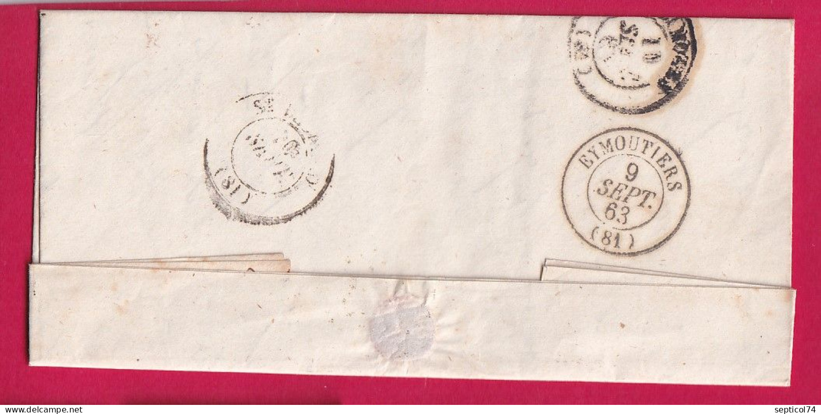 N°22 GC 2833 PEYRAT LE CHATEAU HAUTE VIENNE CAD TYPE 22 POUR ST LEONARD INDICE 14 LETTRE - 1849-1876: Période Classique