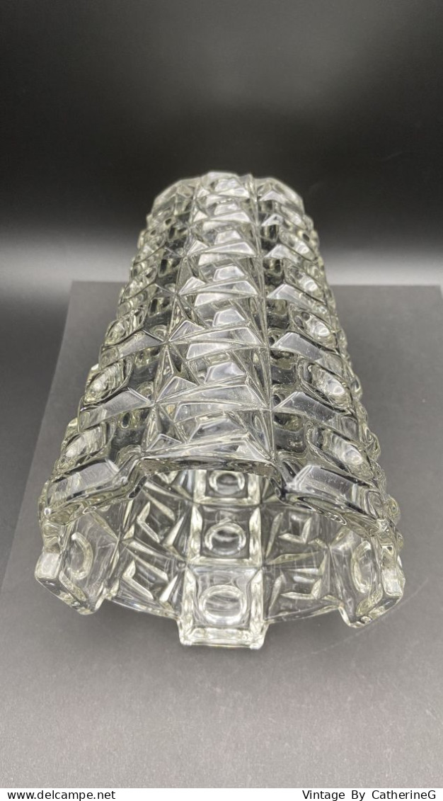 SKLO UNION LIBOCHOVICE Vase Cristal de Bohême 1950 Ht 18cm  #240069