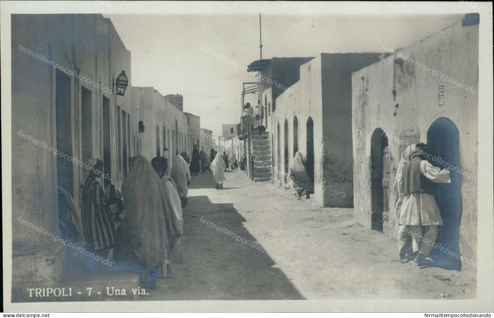 Ae716 Cartolina Cpa Coloniale  Ex Colonie Libia Tripoli Una Via - Autres & Non Classés