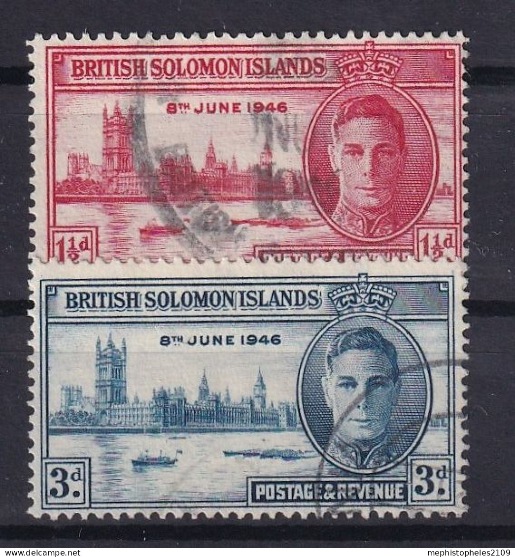 BRITISH SOLOMON ISLANDS 1946 - Canceled  - Sc# 80, 81 - Solomoneilanden (1978-...)