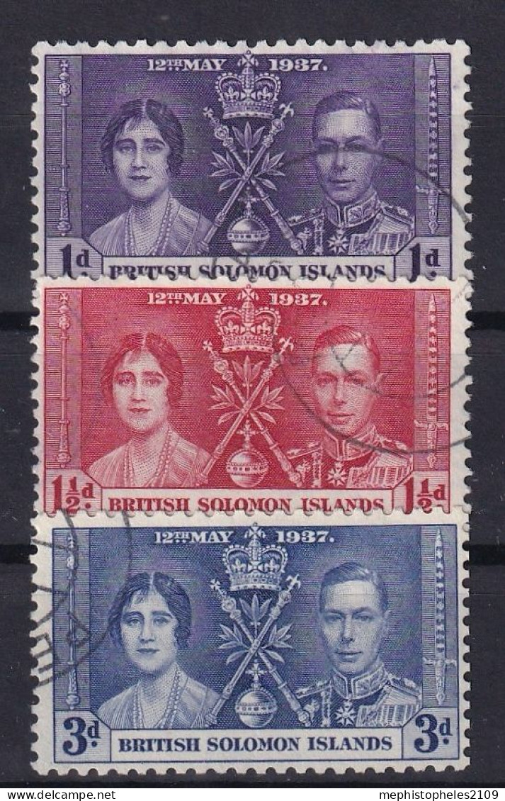 BRITISH SOLOMON ISLANDS 1937 - Canceled  - Sc# 64-66 - Salomon (Iles 1978-...)