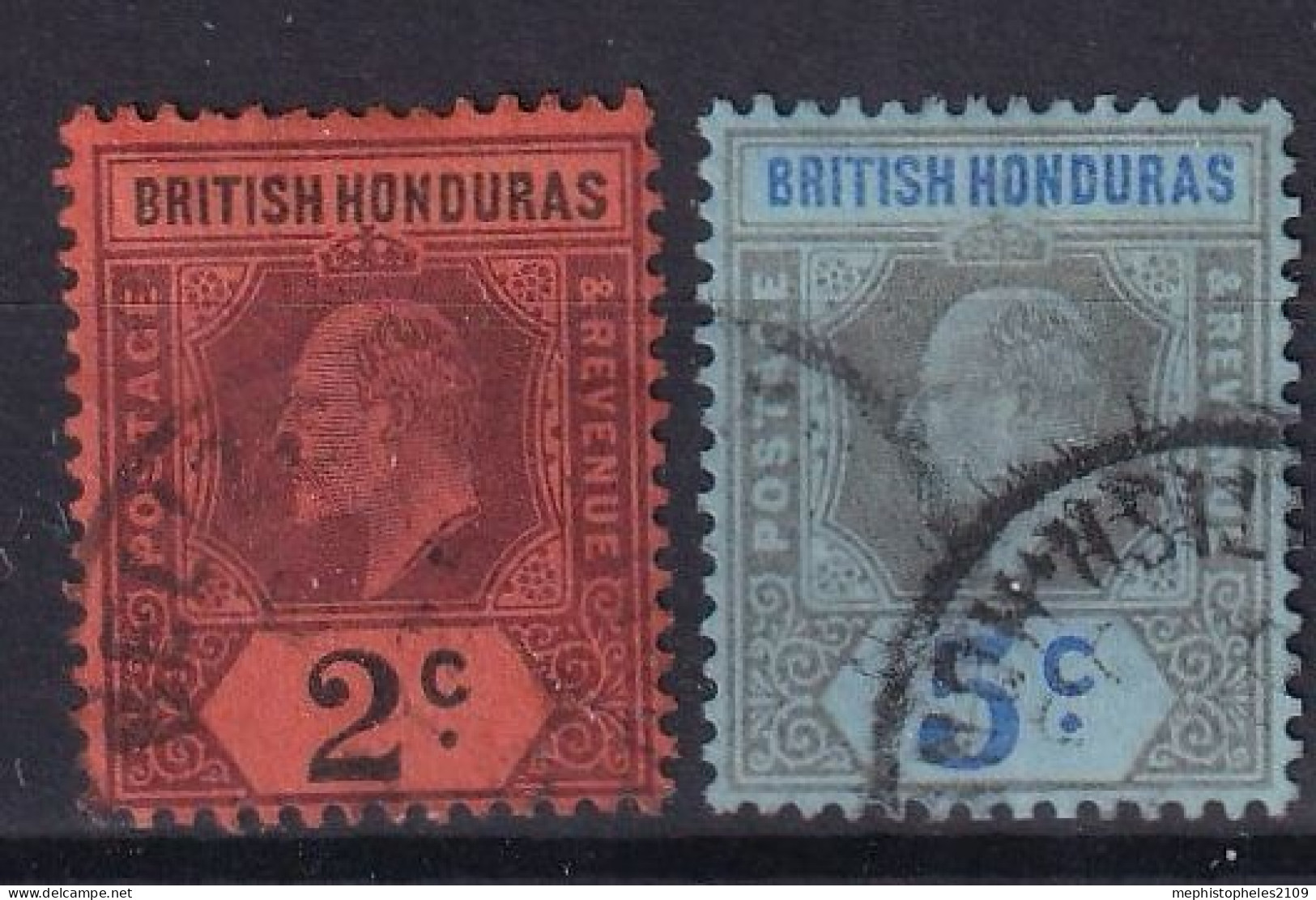 BRITISH HONDURAS 1902 - Canceled - Sc# 63, 64 - Honduras Britannique (...-1970)
