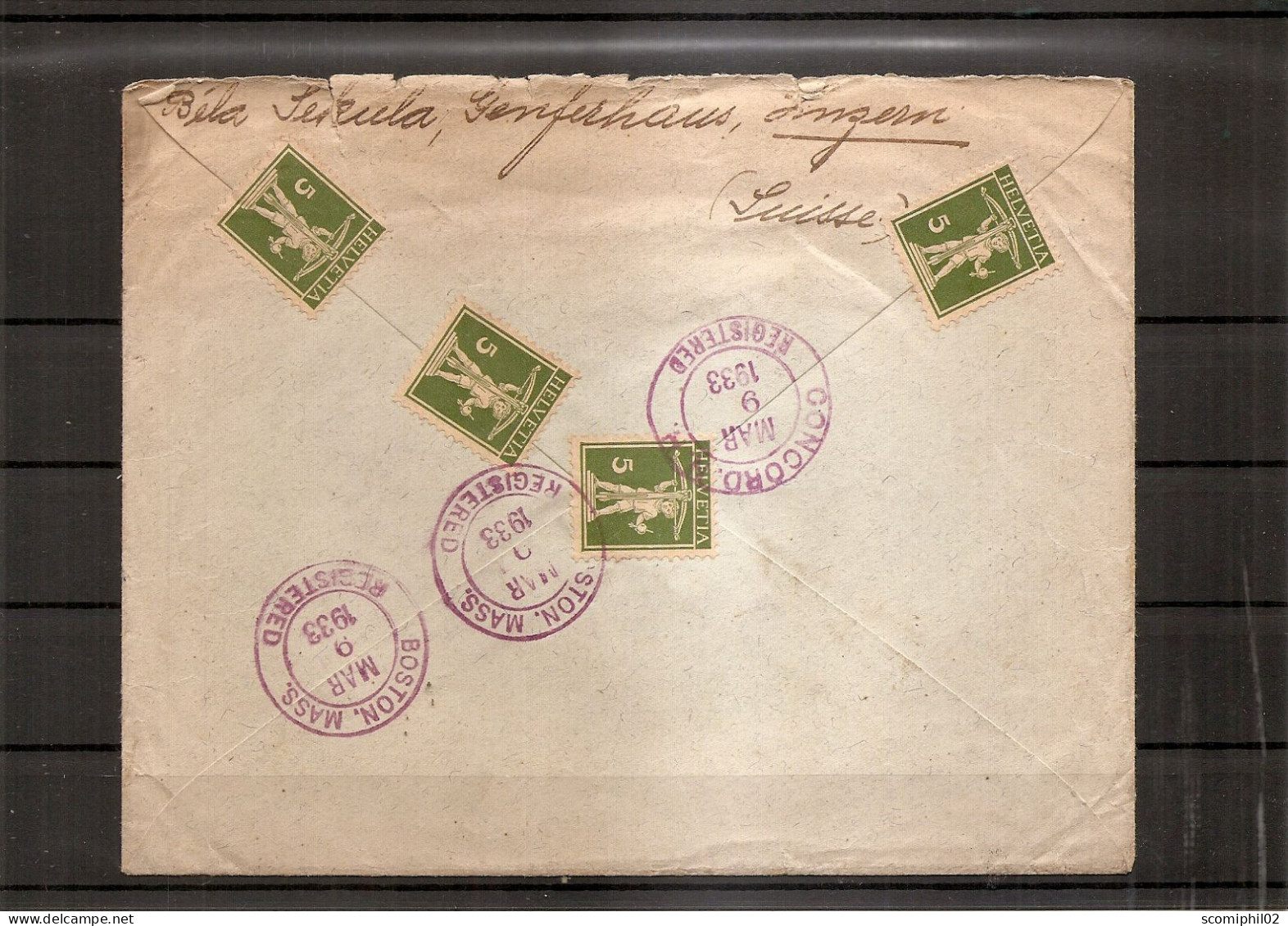 Suisse ( Lettre Recommandée De 1933 De Lucerne Vers Les USA Et Taxée   à Voir) - Lettres & Documents