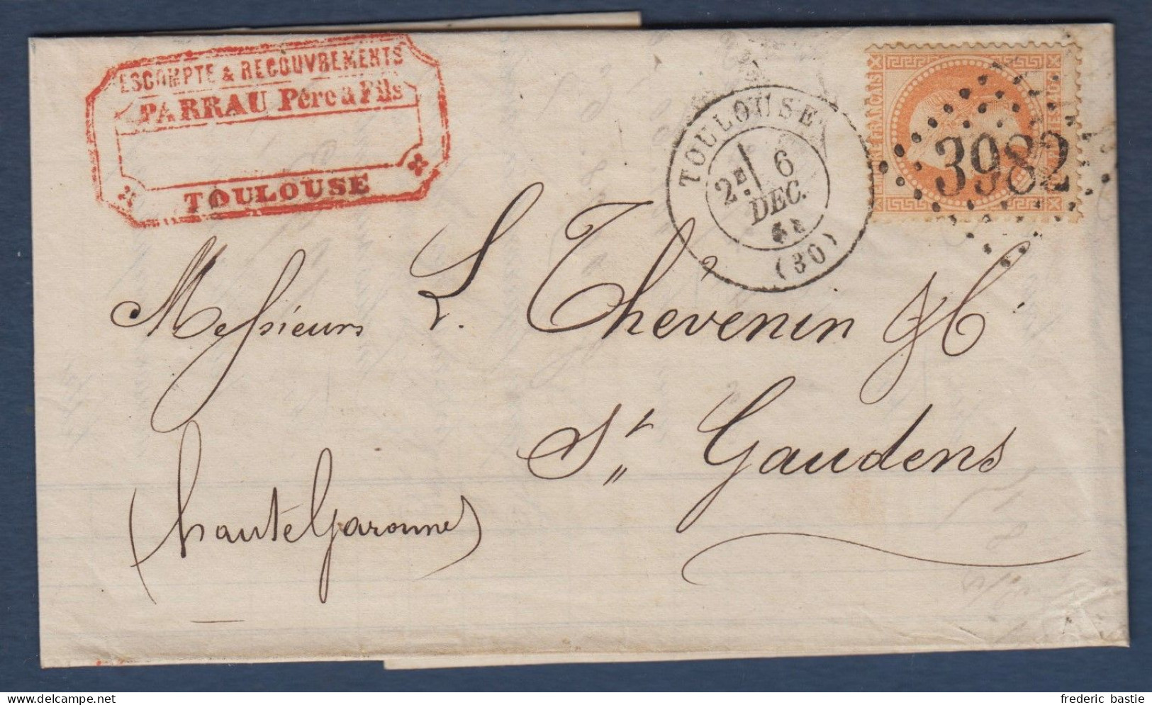 Napoléon N° 31  Sur Lettre De Toulouse - 1863-1870 Napoléon III. Laure