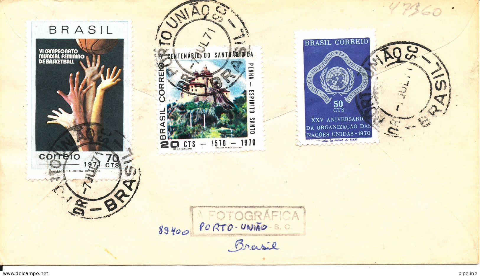 Brazil FDC 25-11-1968 Uprated On The Backside And Sent To Czechoslovakia 7-7-1971 - FDC