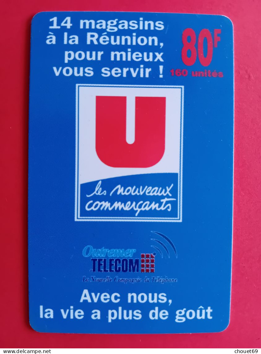 OUTREMER TELECOM Prepayee Magasin U Réunion 80F 160u  Used (BA40623 - Réunion