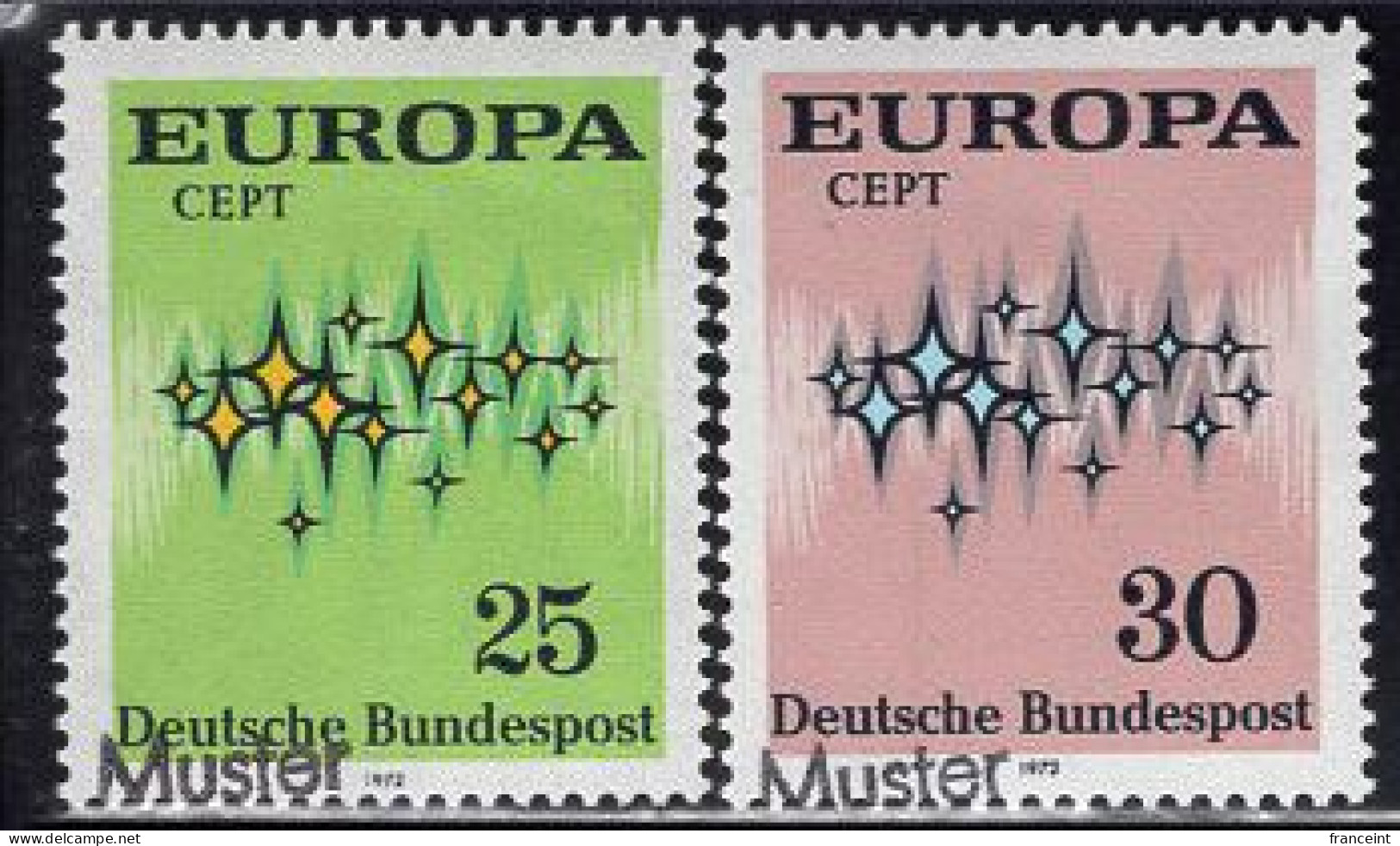 GERMANY(1972) Europa. Set Of 2 With MUSTER (specimen) Overprint. Scott No 1089-90. - Autres & Non Classés