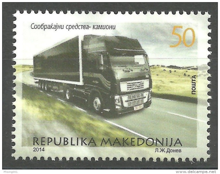 Macedonia 2014 Transportation Traffic Truck Long Vehicles, MNH - Noord-Macedonië