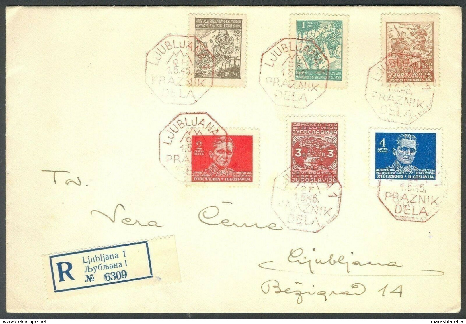 .Yugoslavia, 1946-05-01, Slovenia, Labour Day, Rare Ljubljana Commemorative Postmark - Sonstige & Ohne Zuordnung