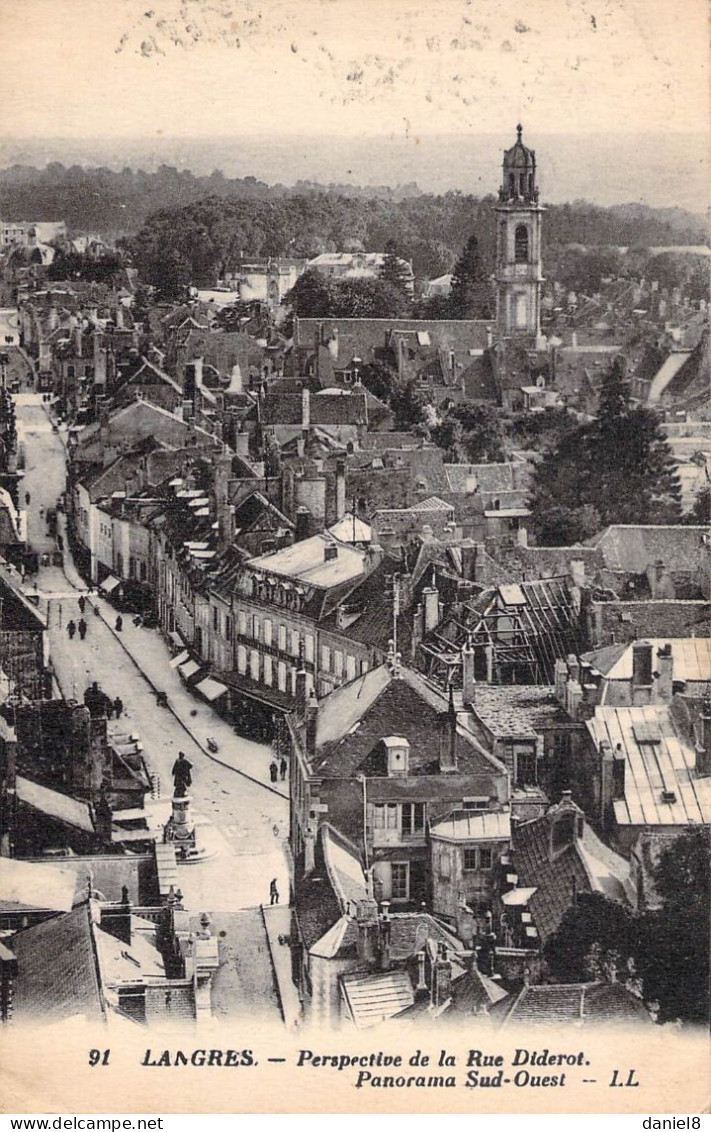 LANGRES - Panorama Sud Et Perspective De La Rue Diderot - Langres