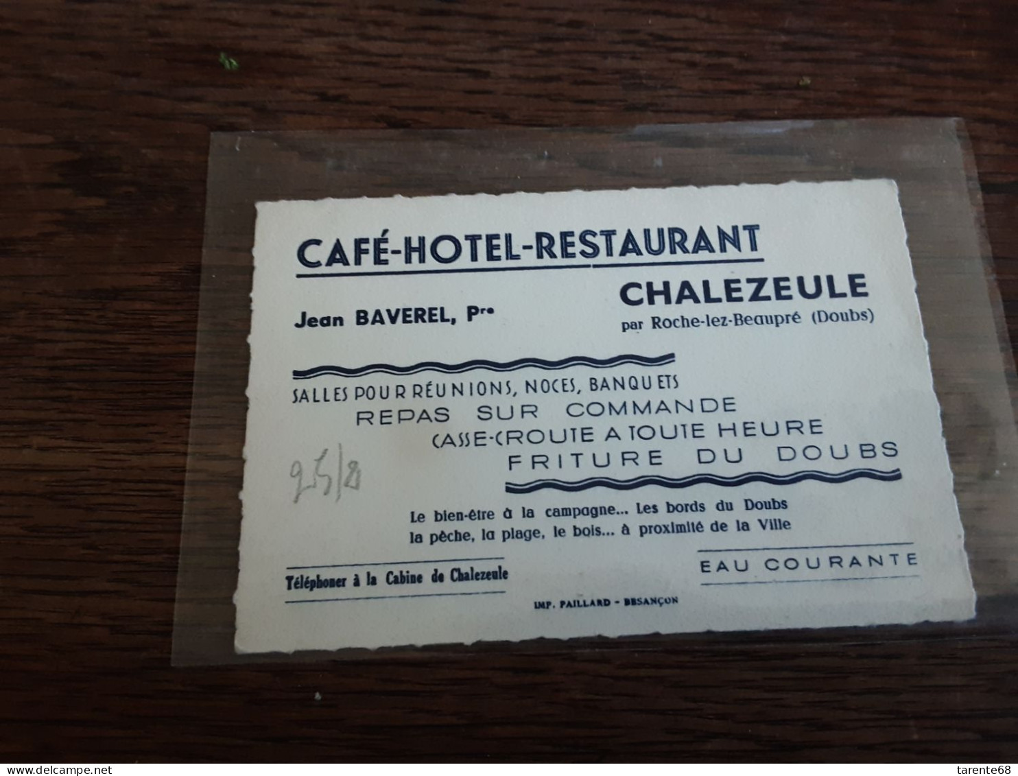 25 Café Hôtel Restaurant Chalezeule Par Roche Lez Beaupré - Cartes De Visite