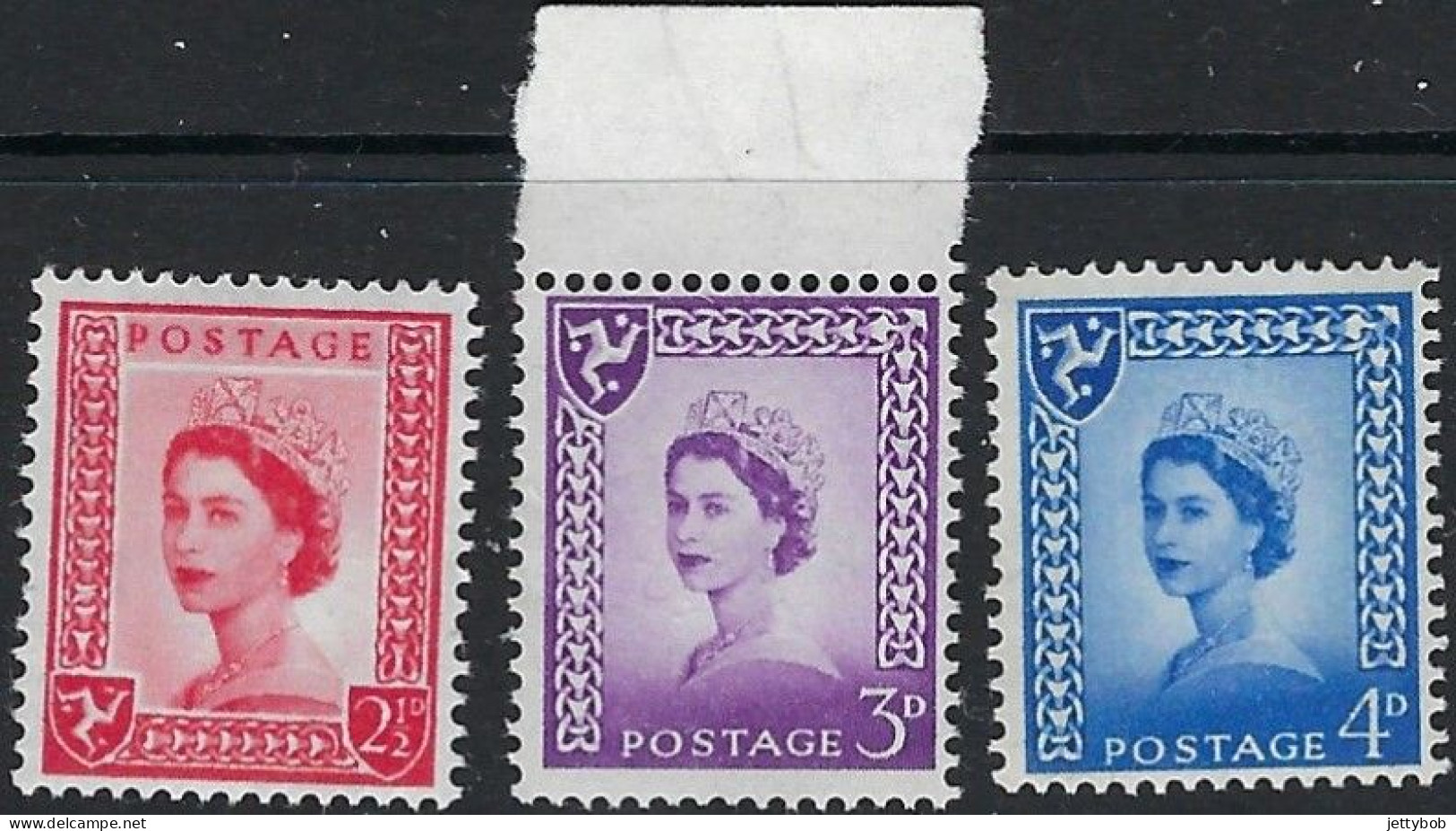 Isle Of Man 1958 Set Of 3 Regional Values UMM - Man (Ile De)